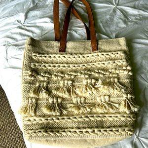 Straw Studios Macrame Bag, Large, Off White